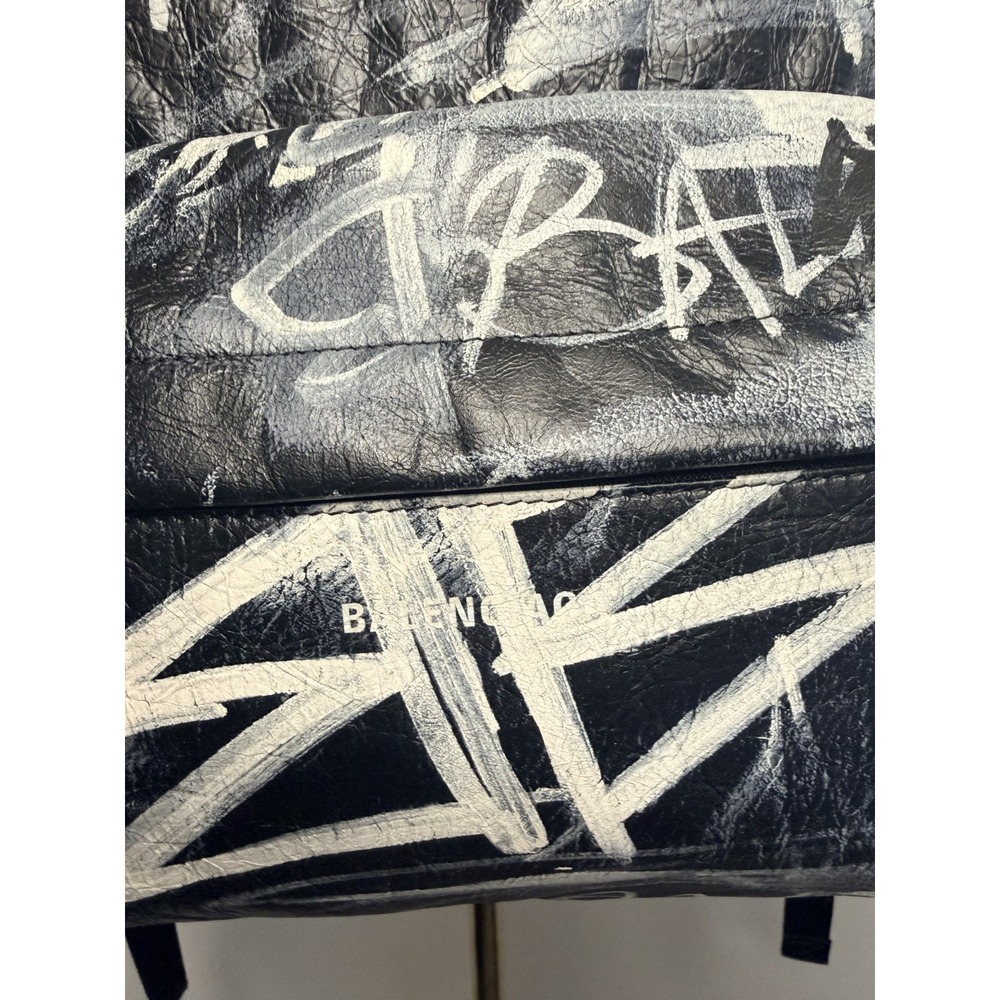 Balenciaga Explorer Graffiti Backpack Black Lambskin Rare Dustbag - Picture 14 of 16